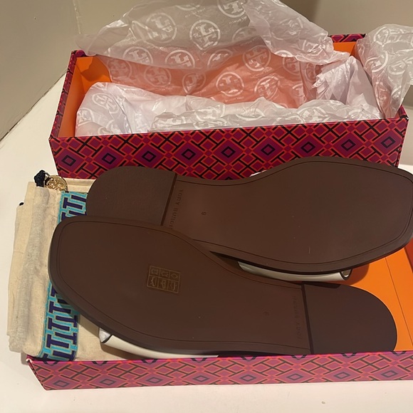 Tory Burch Ines Leather Slide Ivory s9 - Picture 8 of 8